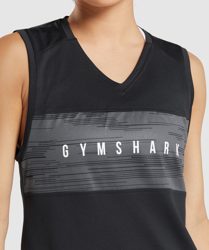 Gymshark Sport Loose Tank μαύρο τύπωμα