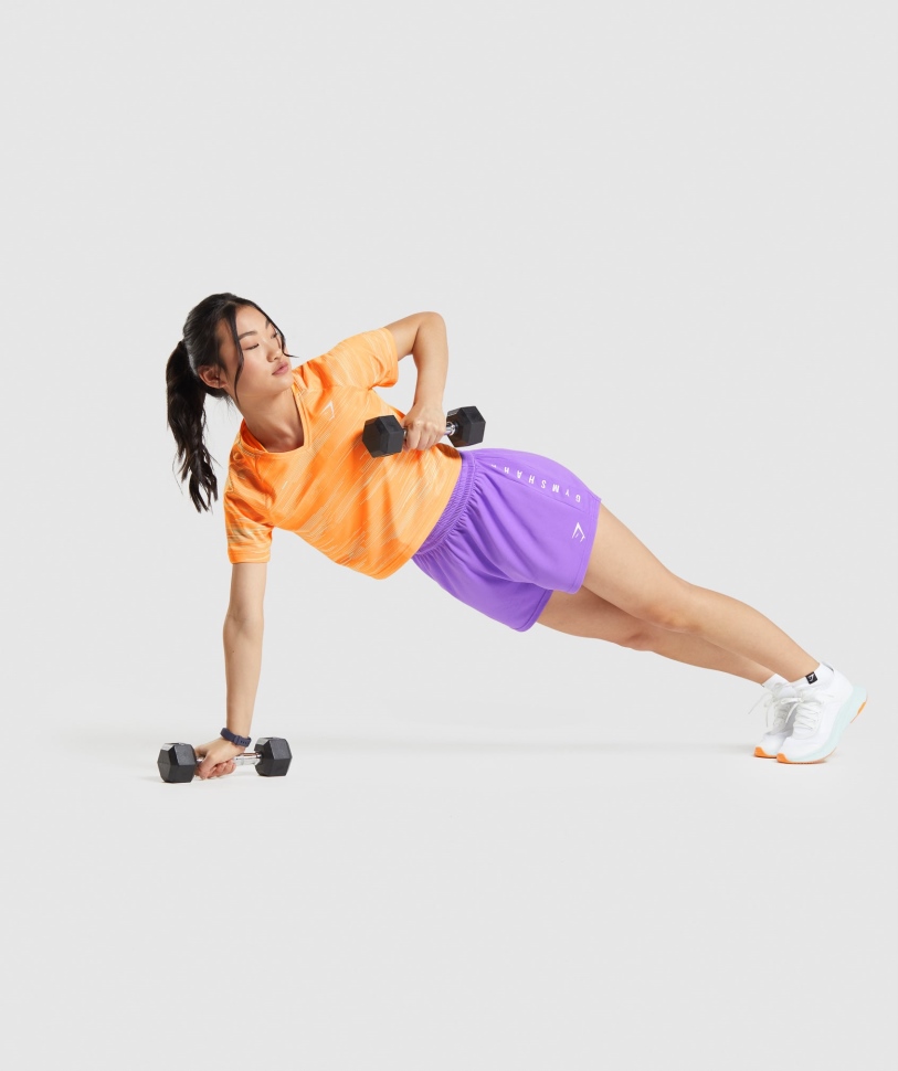 Gymshark Sport Midi μπλουζάκι με πορτοκαλί στάμπα