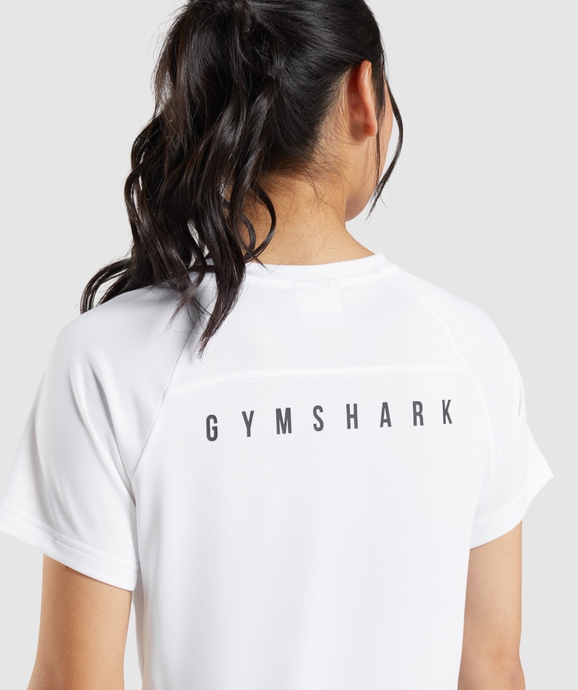 Gymshark Sport Midi μπλουζάκι λευκό