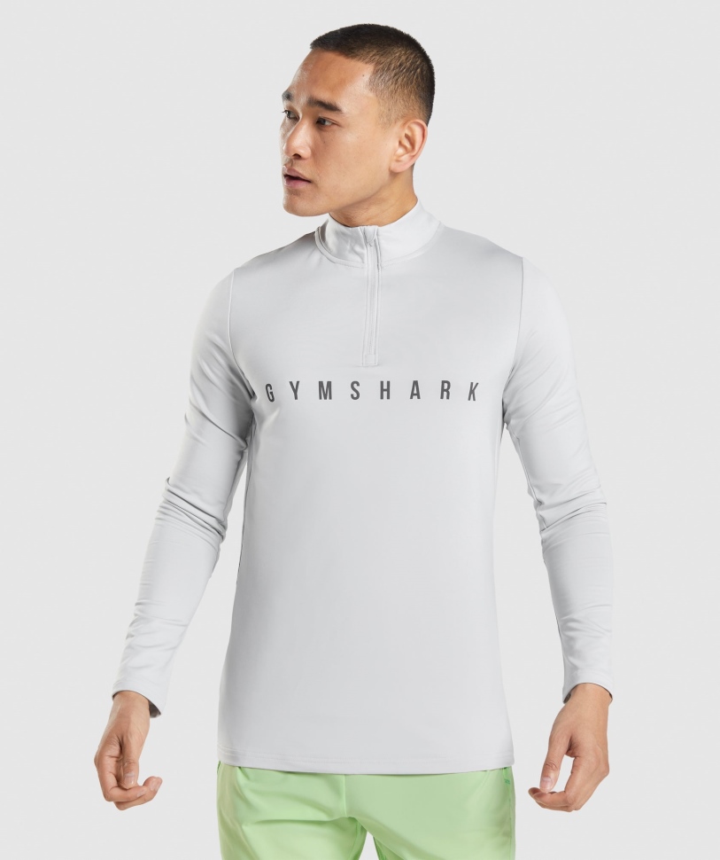 Gymshark Sport ρίγα 1/4 φερμουάρ ανοιχτό γκρι
