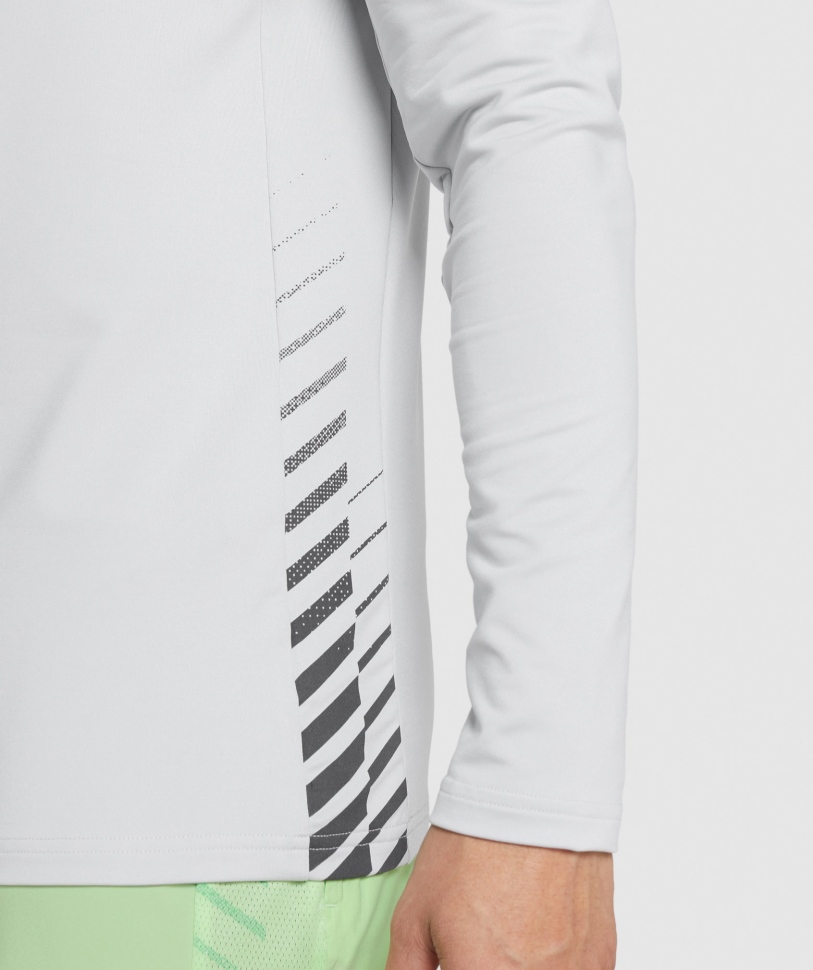 Gymshark Sport ρίγα 1/4 φερμουάρ ανοιχτό γκρι