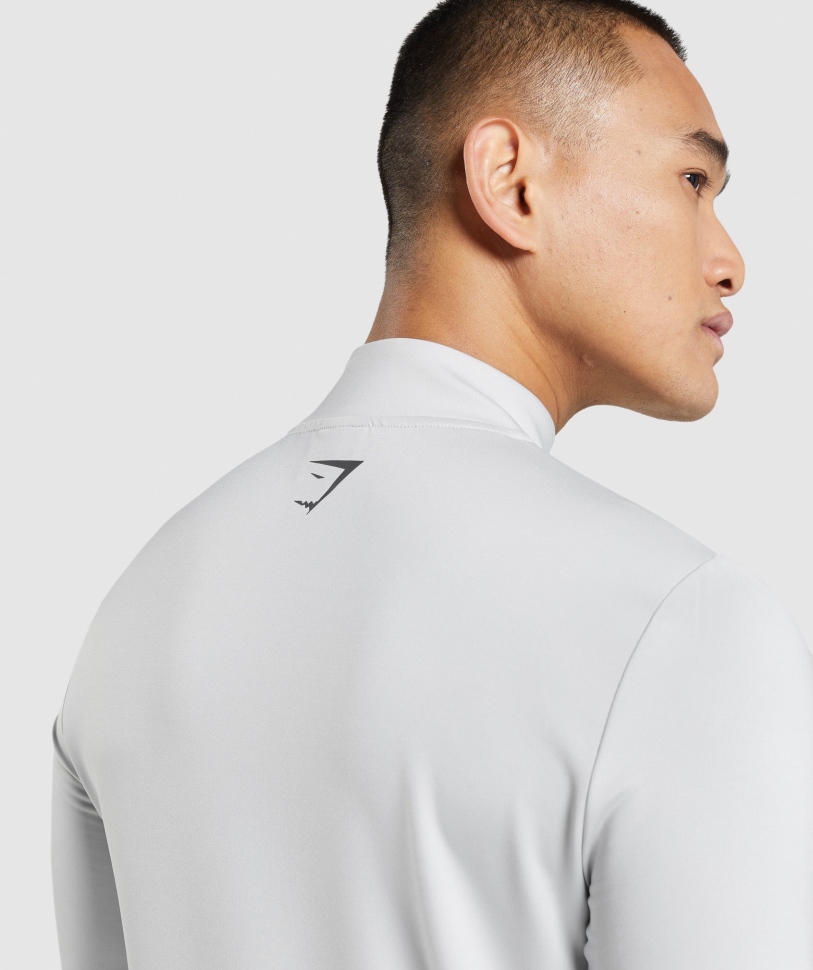 Gymshark Sport ρίγα 1/4 φερμουάρ ανοιχτό γκρι