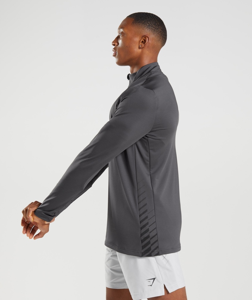 Gymshark Sport ρίγα 1/4 φερμουάρ όνυχας γκρι