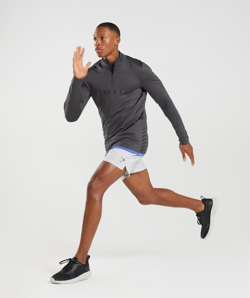 Gymshark Sport ρίγα 1/4 φερμουάρ όνυχας γκρι