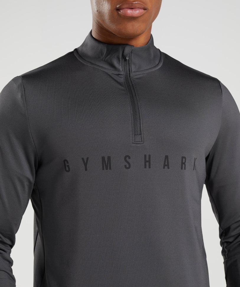 Gymshark Sport ρίγα 1/4 φερμουάρ όνυχας γκρι