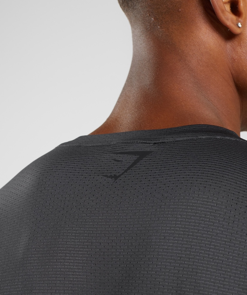 Gymshark Sport ριγέ μακρυμάνικο μπλουζάκι Onyx γκρι