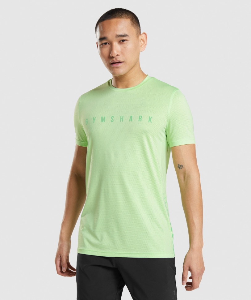 Gymshark Sport ριγέ μπλουζάκι Bali πράσινο