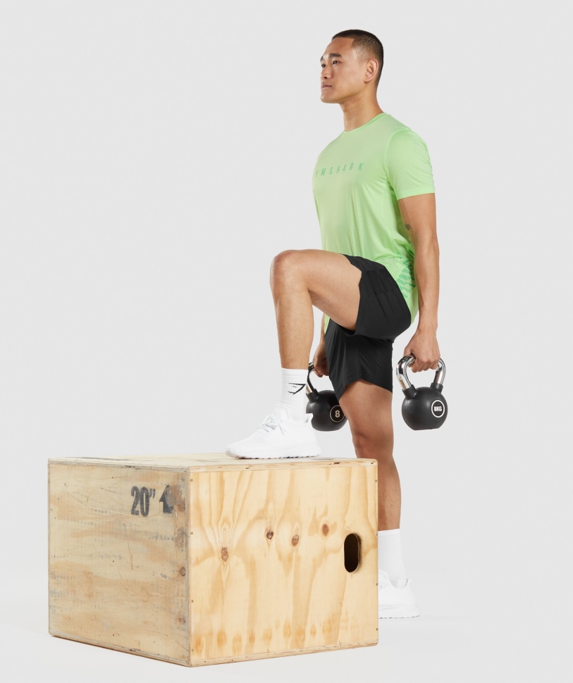 Gymshark Sport ριγέ μπλουζάκι Bali πράσινο