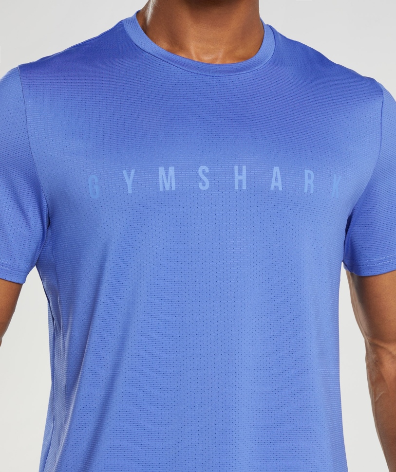 Gymshark αθλητικό μπλουζάκι με ρίγες σε μπλε γήπεδο