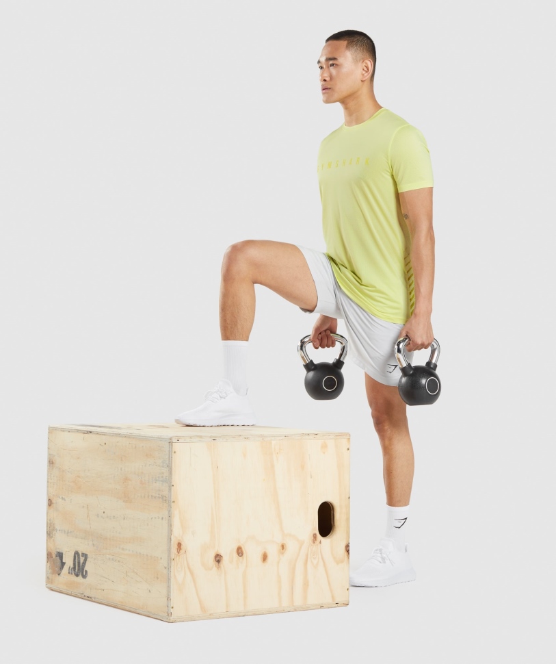 Gymshark Sport ριγέ μπλουζάκι πυγολαμπίδα πράσινο