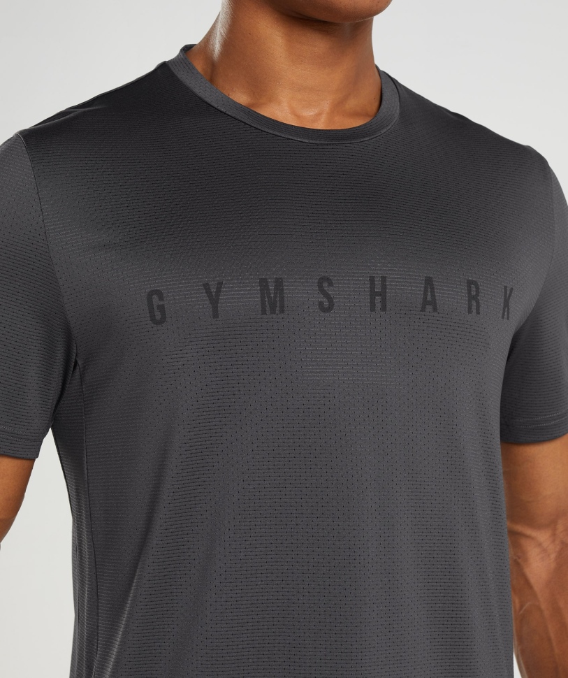 Gymshark Sport ριγέ μπλουζάκι όνυχα γκρι
