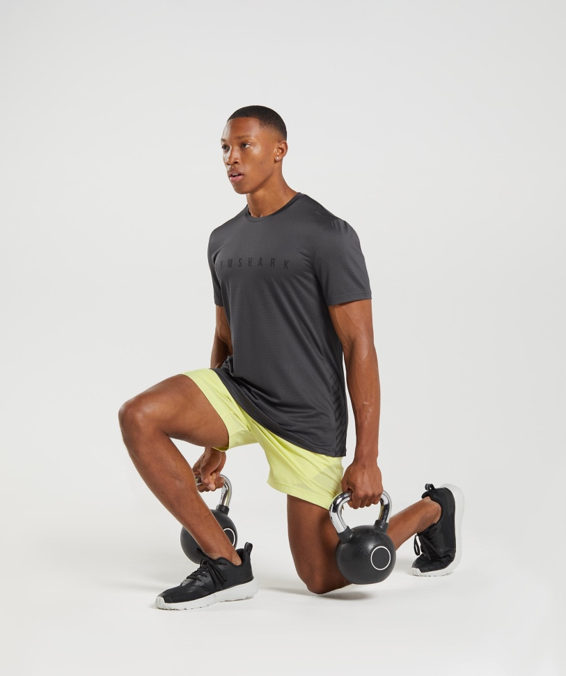 Gymshark Sport ριγέ μπλουζάκι όνυχα γκρι