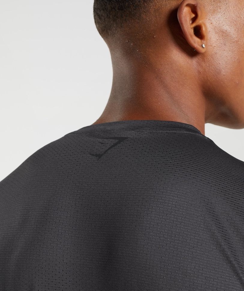 Gymshark Sport ριγέ μπλουζάκι όνυχα γκρι