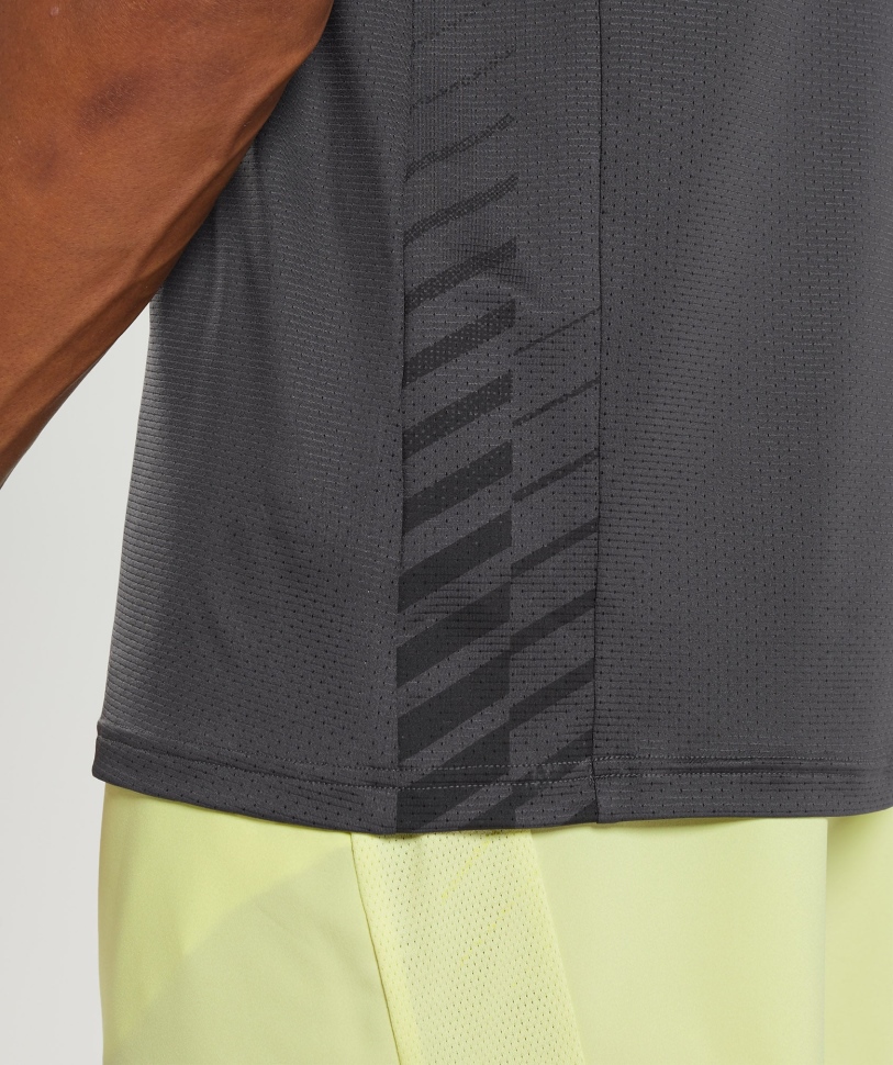 Gymshark Sport ριγέ μπλουζάκι όνυχα γκρι