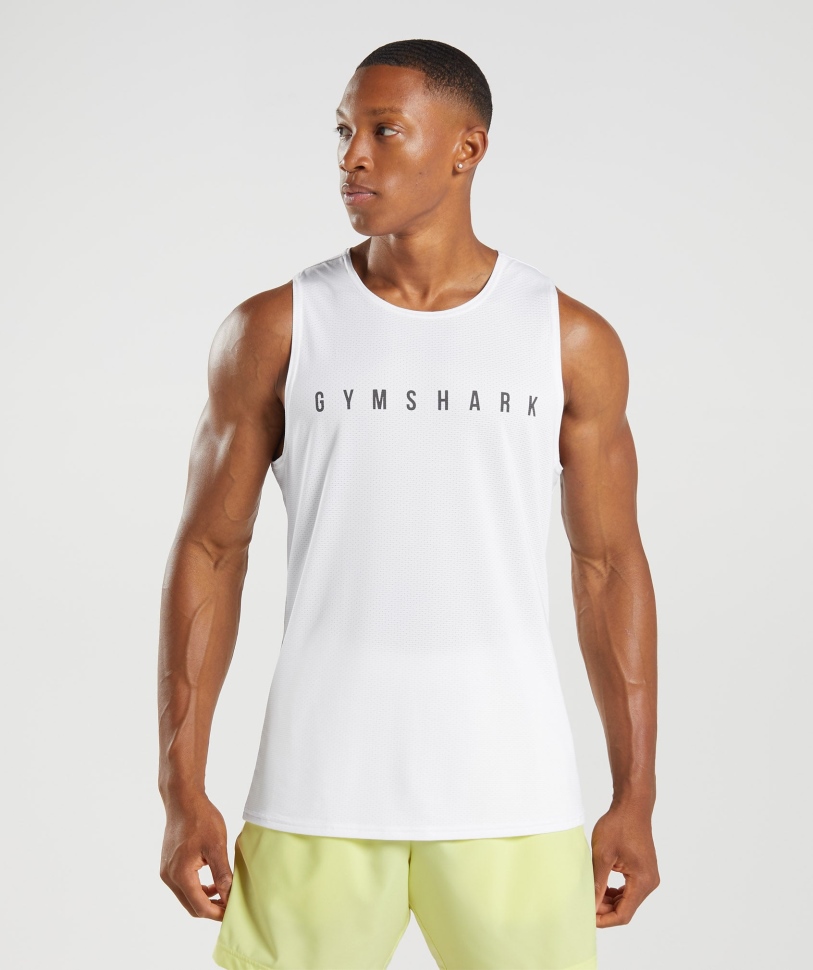 Gymshark Sport ριγέ τανκ λευκό