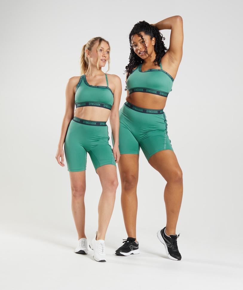 Gymshark Strike ποδηλατικό σορτς αλπικό πράσινο-ναυτικό