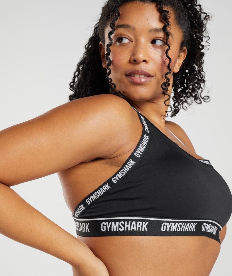 αθλητικό σουτιέν Gymshark Strike μαύρο-άσπρο