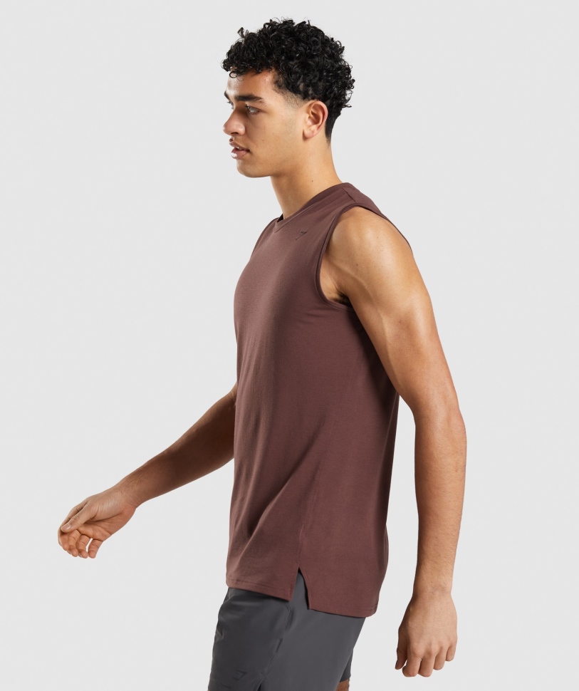 Gymshark Studio Amplify Tank Cherry Brown