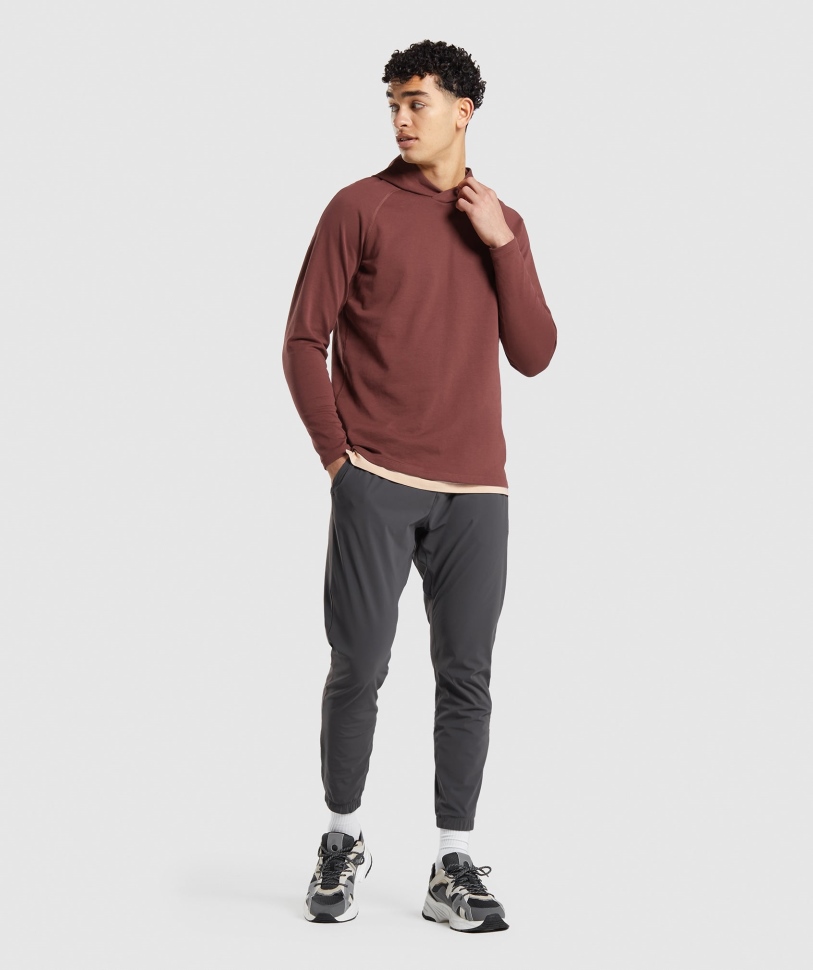 Gymshark Studio Hoodie καφέ κερασι