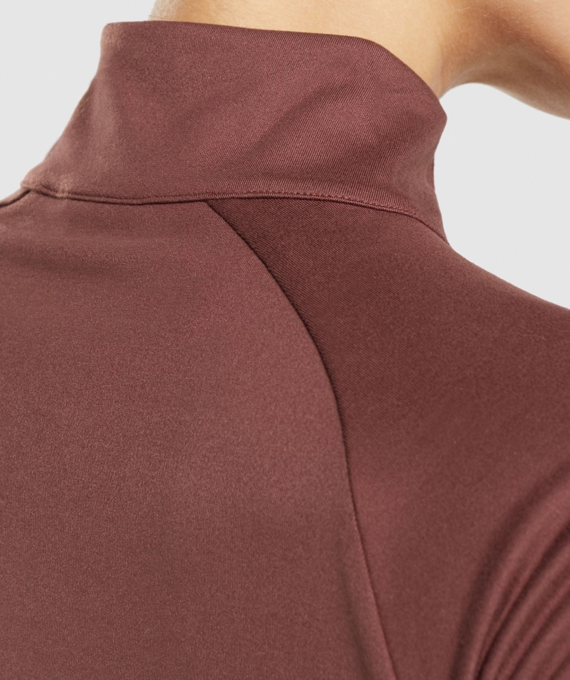 Gymshark Training 1/4 Zip Cherry Brown