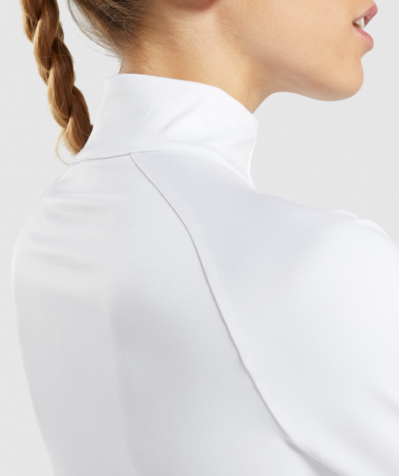 προπόνηση Gymshark 1/4 φερμουάρ λευκό