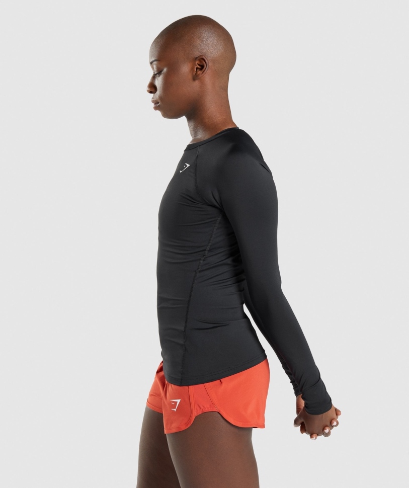 Gymshark Training Baselayer μακρυμάνικο μπλουζάκι μαύρο