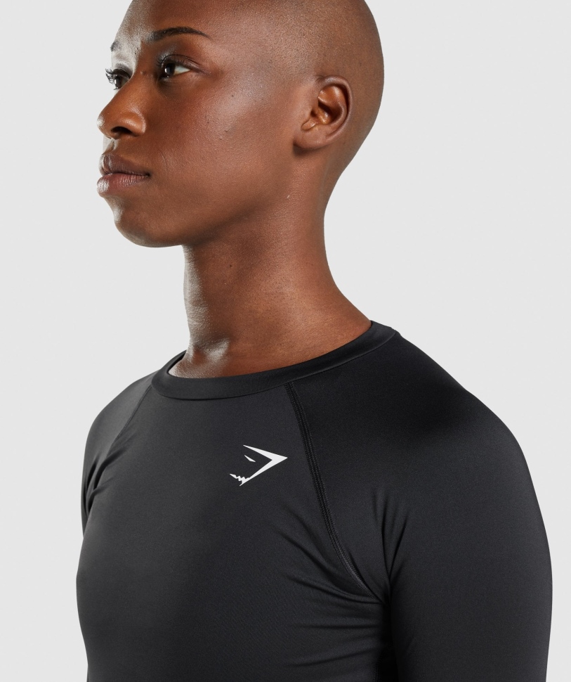 Gymshark Training Baselayer μακρυμάνικο μπλουζάκι μαύρο