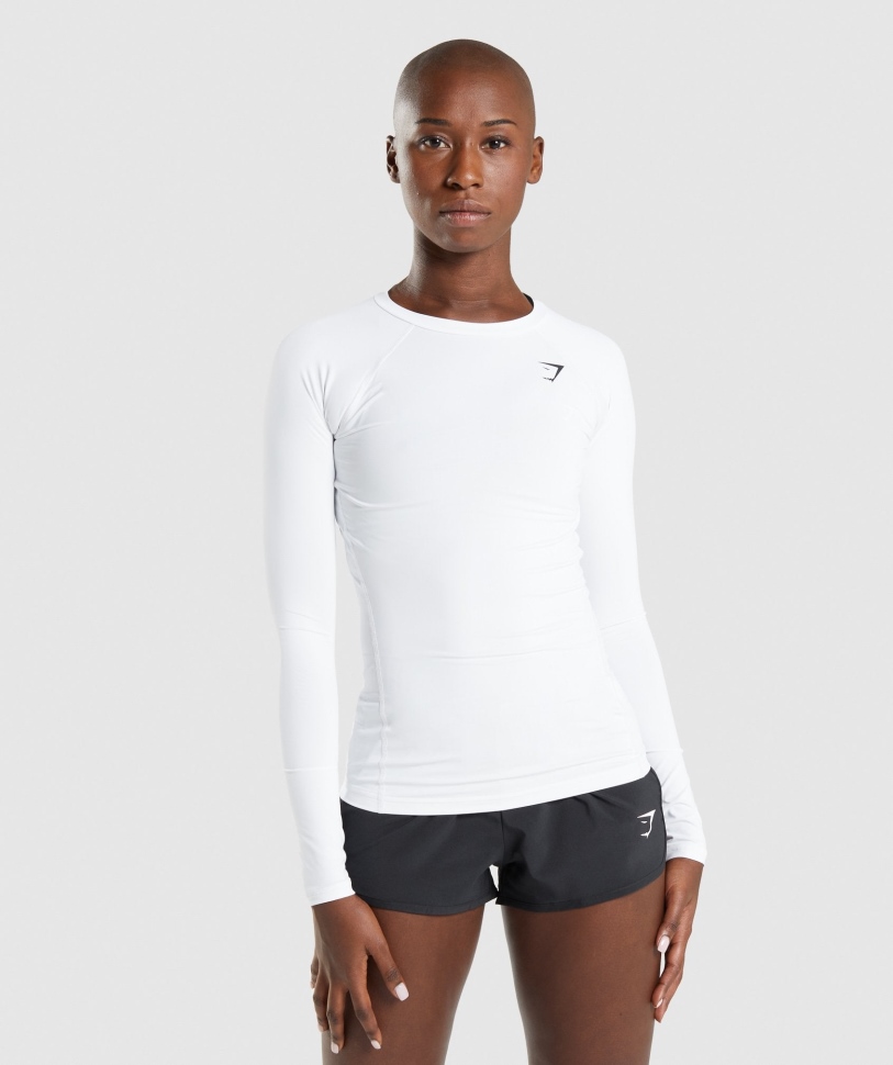 Gymshark Training Baselayer μακρυμάνικο τοπ λευκό