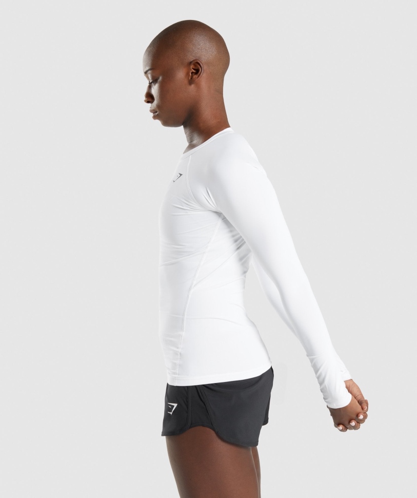 Gymshark Training Baselayer μακρυμάνικο τοπ λευκό
