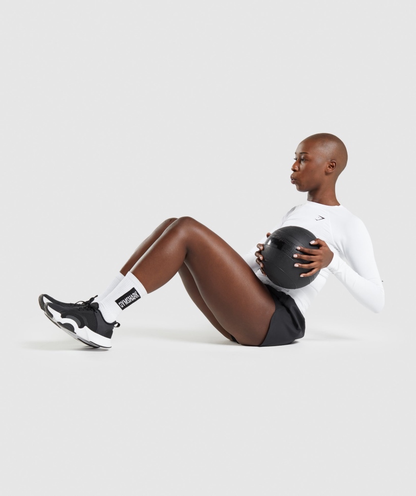 Gymshark Training Baselayer μακρυμάνικο τοπ λευκό