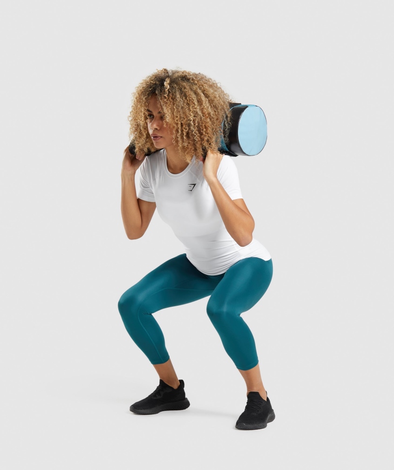 Gymshark προπόνηση Baselayer μπλουζάκι λευκό