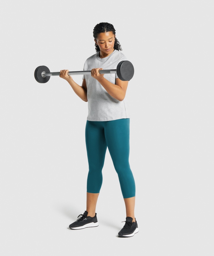 βασική προπόνηση Gymshark Tee ανοιχτό γκρι Marl