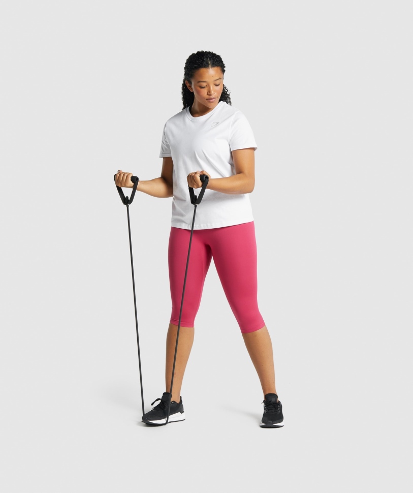 λευκό μπλουζάκι προπόνησης Gymshark