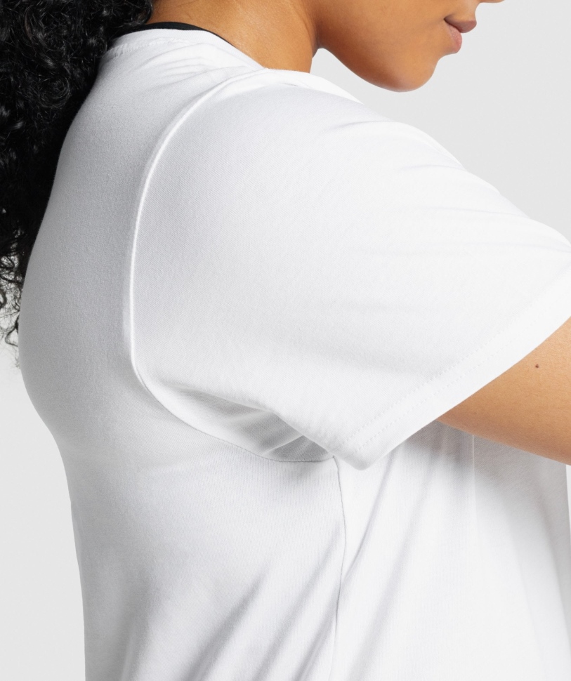 λευκό μπλουζάκι προπόνησης Gymshark