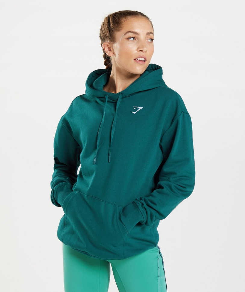 Gymshark κατάρτισης Boyfriend Hoodie χειμερινό γαλαζοπράσινο