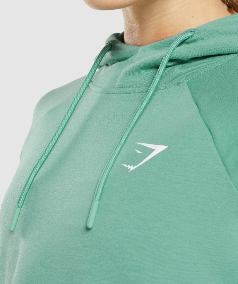 γυμναστήριο προπόνηση Cropped Hoodie αλπικό πράσινο