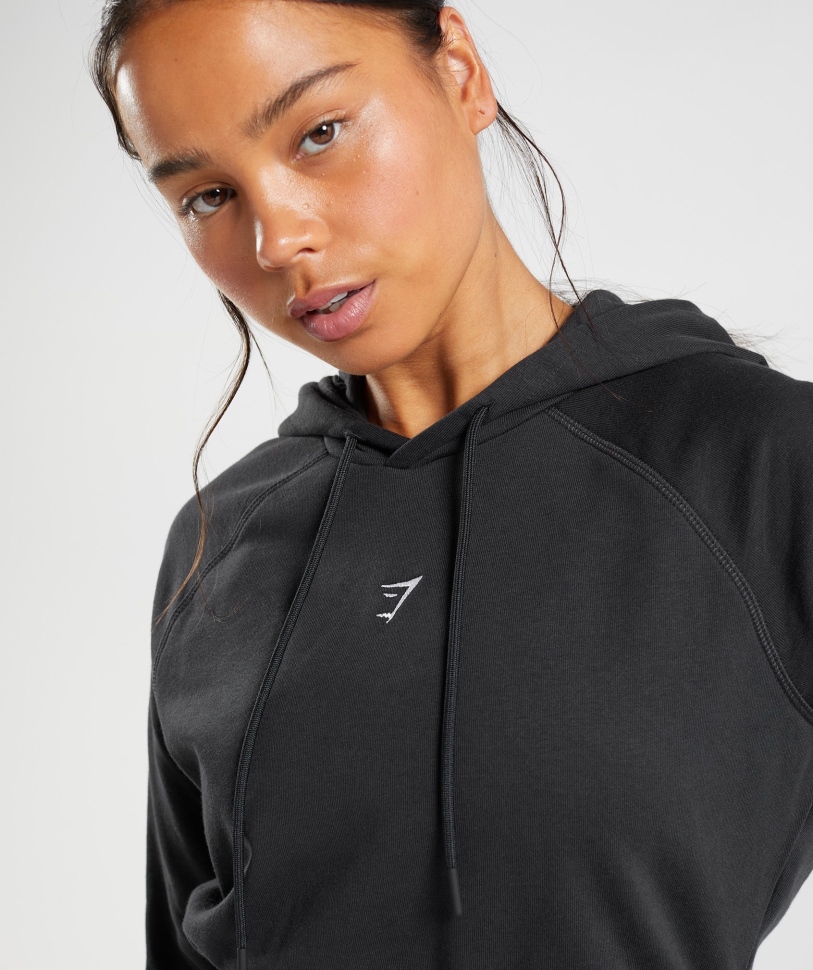 γυμναστήριο προπόνηση Cropped Hoodie μαύρες γυναίκες