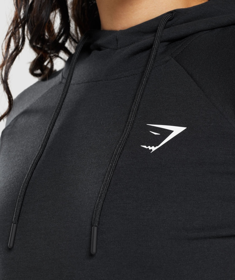 γυμναστήριο γυμναστικής Cropped Hoodie μαύρο