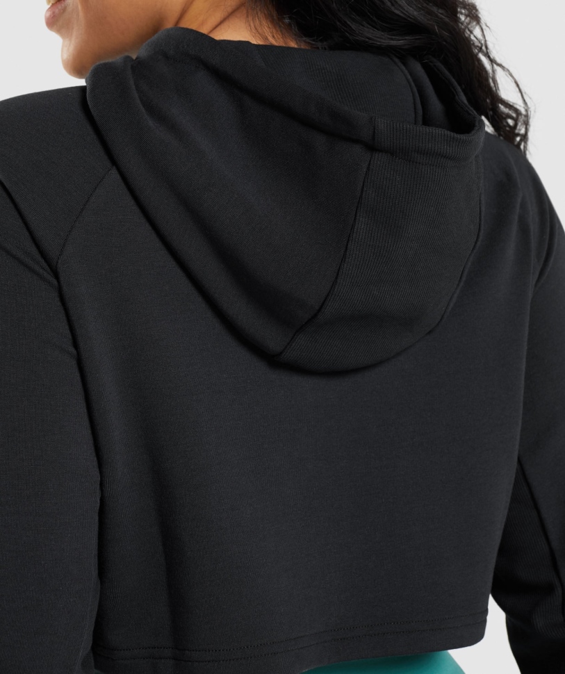 γυμναστήριο γυμναστικής Cropped Hoodie μαύρο