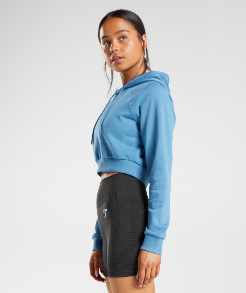 γυμναστήριο προπόνηση Cropped Hoodie παράκτιο μπλε