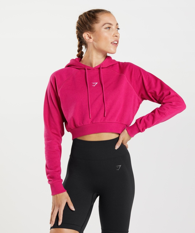 Gymshark Training Cropped Hoodie Magenta Pink