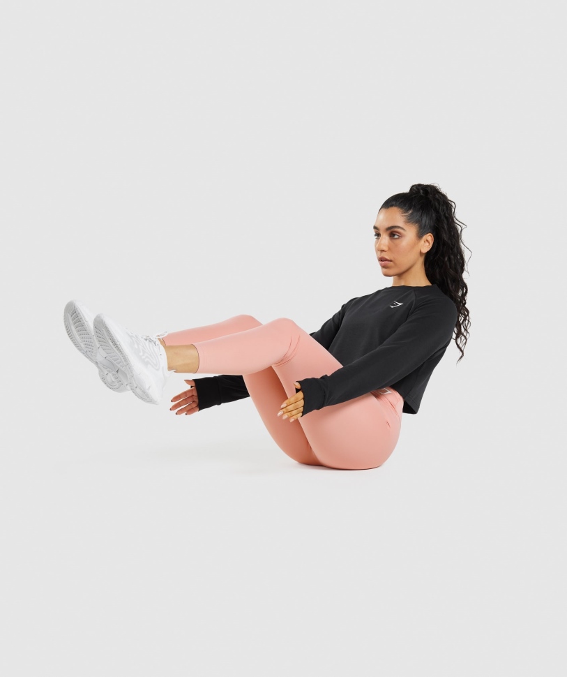 Gymshark Training Cropped πουλόβερ μαύρο