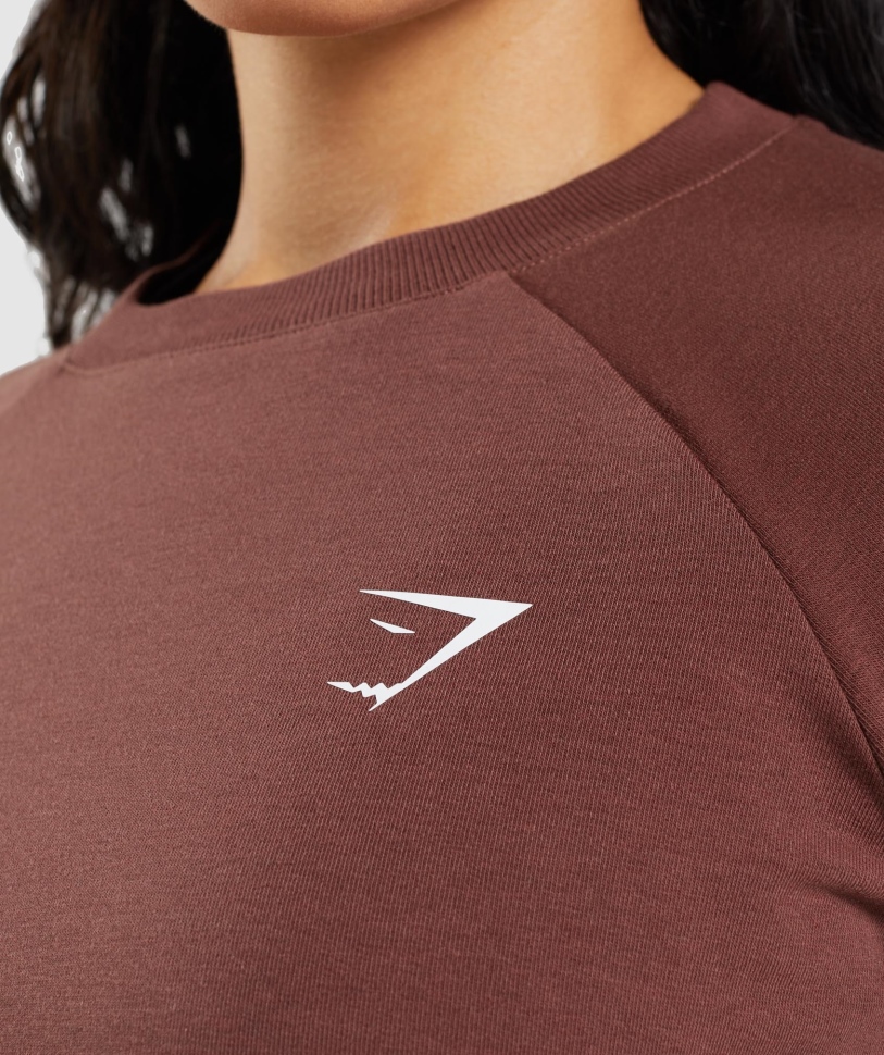 Gymshark Training Cropped πουλόβερ καφέ κερασι