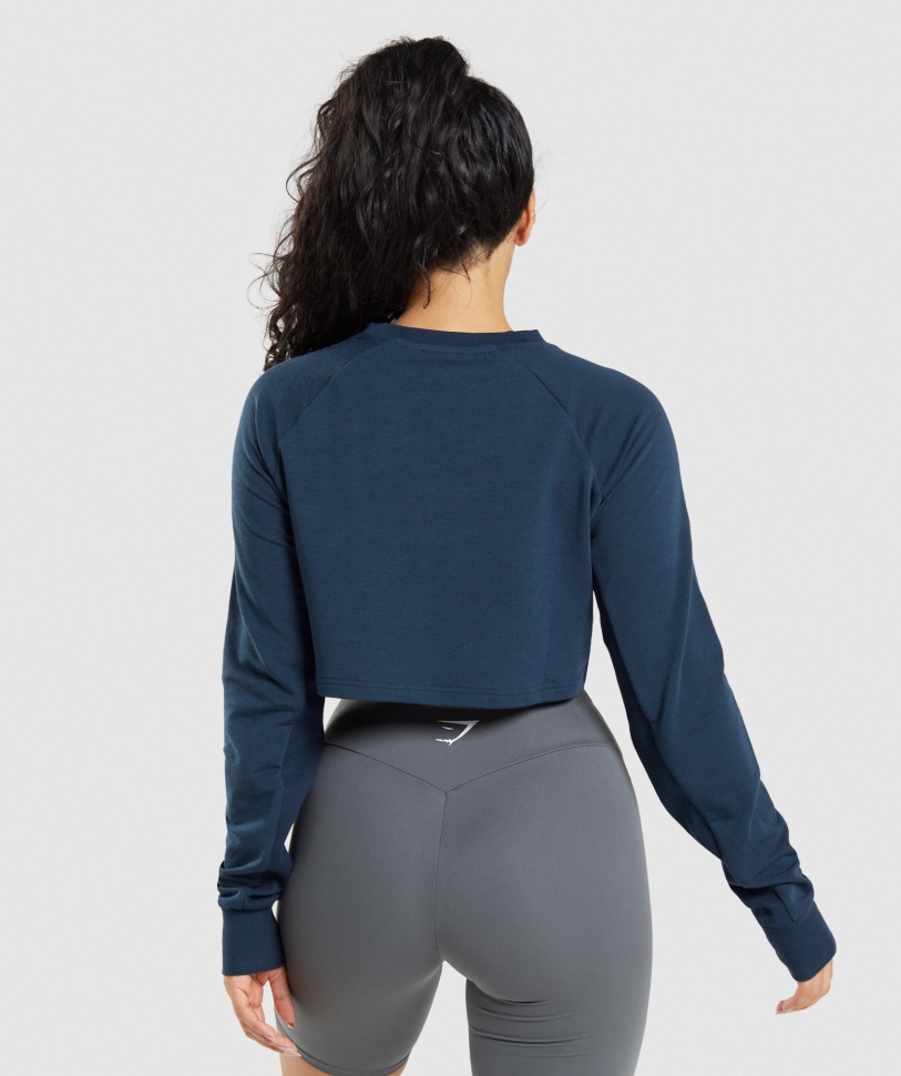 Gymshark εκπαίδευση Cropped πουλόβερ Navy