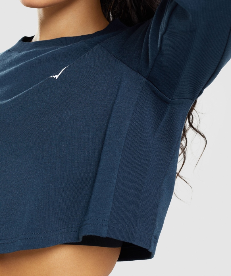 Gymshark εκπαίδευση Cropped πουλόβερ Navy