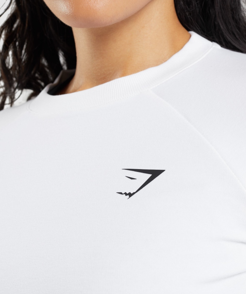 γυμναστήριο γυμναστικής Cropped πουλόβερ λευκό