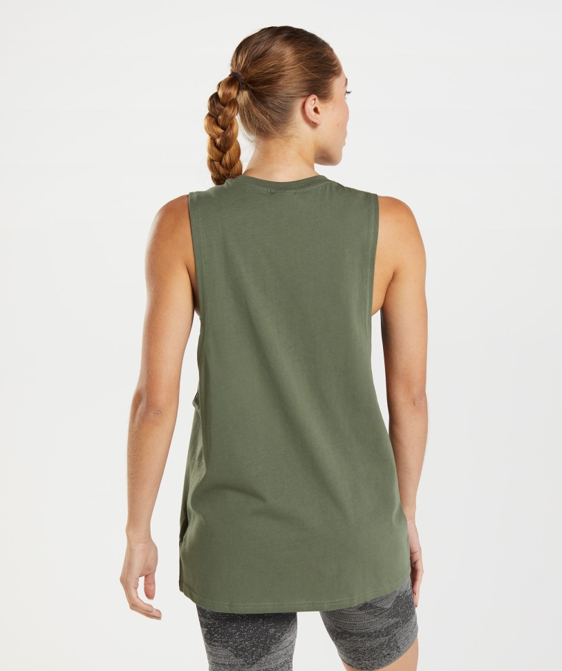 Gymshark Training Drop Arm Tank Core Olive
