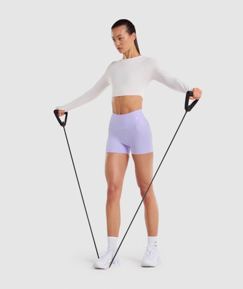 Gymshark Training μακρυμάνικη κροπ τοπ κρέμα