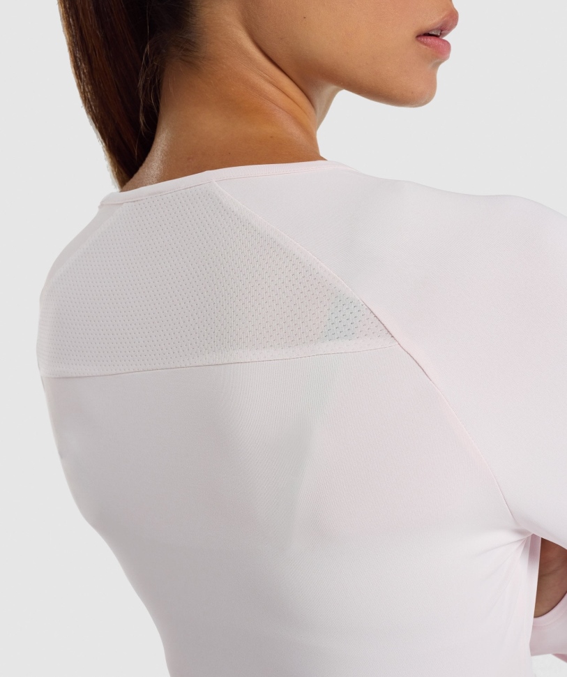 Gymshark Training μακρυμάνικη κροπ τοπ κρέμα