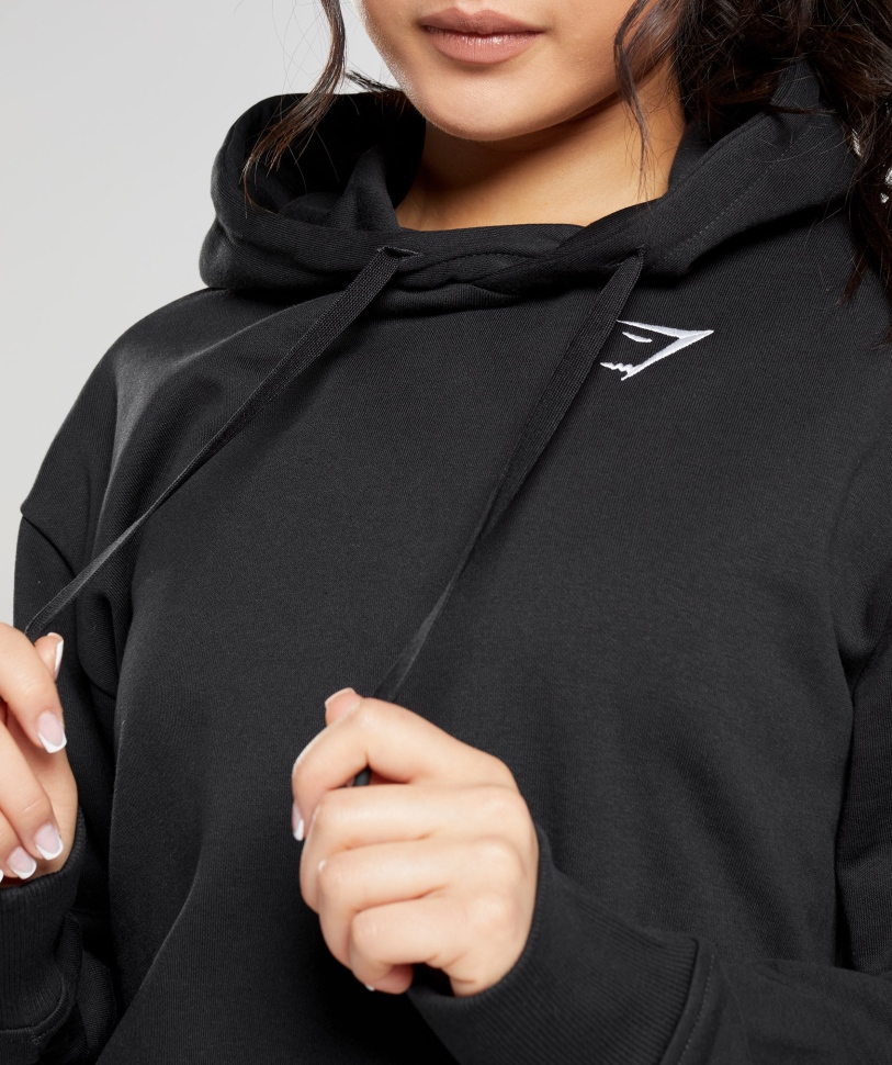 προπόνηση Gymshark μεγάλου μεγέθους Hoodie μαύρο